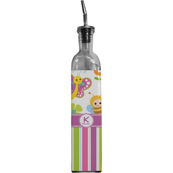 Custom Butterflies & Stripes Oil Dispenser Bottle (Personalized)