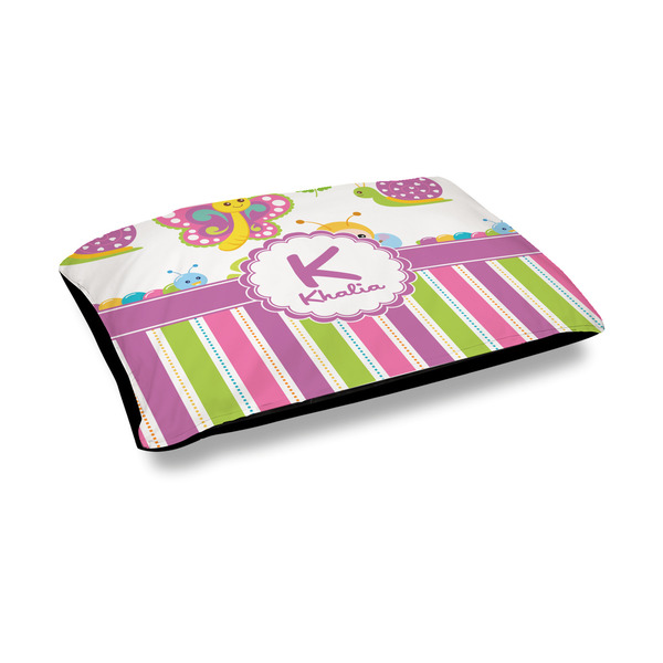 Custom Butterflies & Stripes Outdoor Dog Bed - Medium (Personalized)