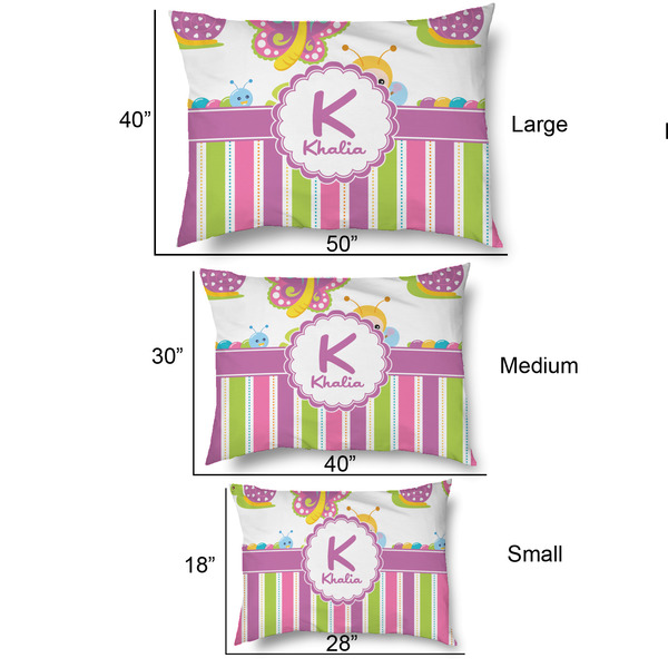 Butterflies & Stripes Outdoor Dog Beds - SIZE CHART