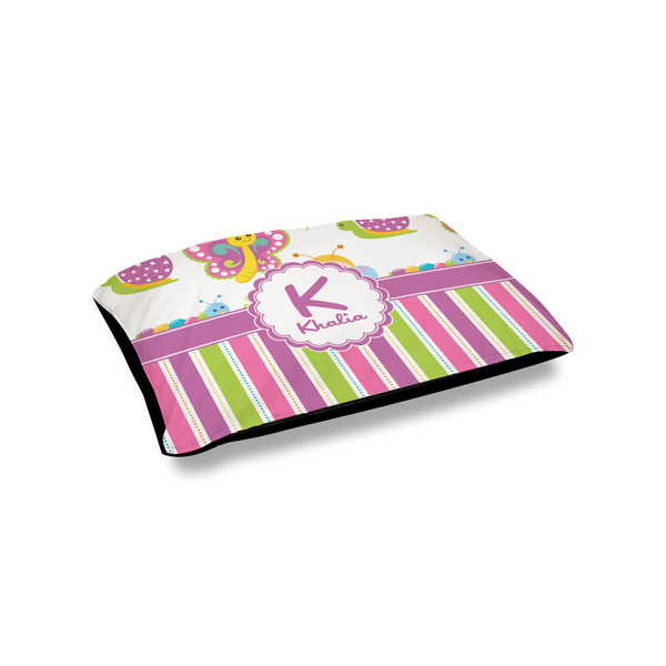 Custom Butterflies & Stripes Outdoor Dog Bed - Small (Personalized)