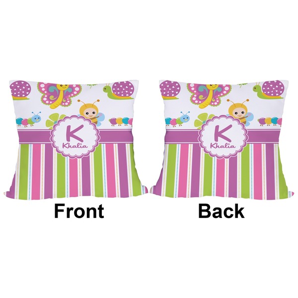 Butterflies & Stripes Outdoor Pillow - 18x18
