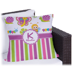 Butterflies & Stripes Outdoor Pillow (Personalized)