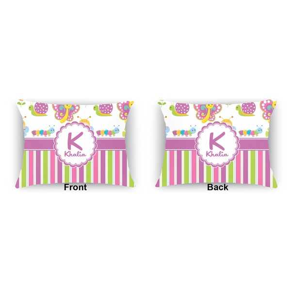 Butterflies & Stripes  Outdoor Rectangular Throw Pillow (Front and Back)