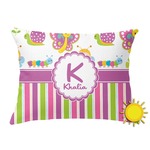 Butterflies & Stripes Outdoor Throw Pillow (Rectangular) (Personalized)