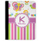 Butterflies & Stripes Padfolio Clipboards - Large - FRONT