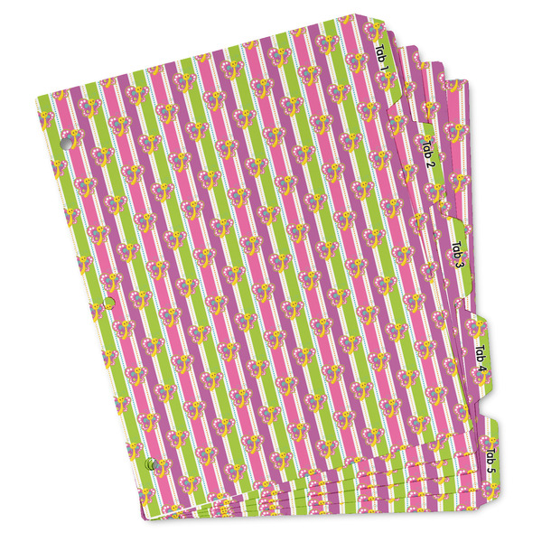 Custom Butterflies & Stripes Binder Tab Divider Set (Personalized)