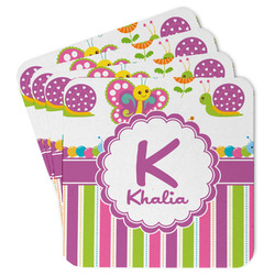 Butterflies & Stripes Paper Coasters w/ Name and Initial