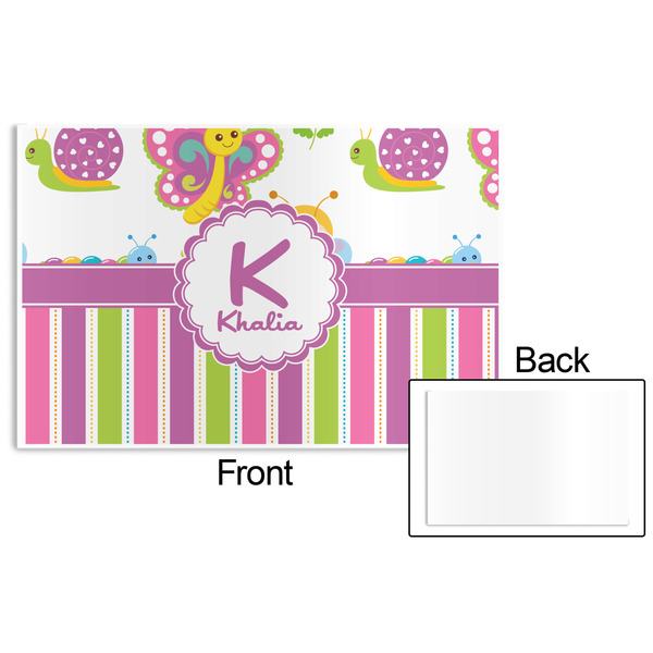 Butterflies & Stripes Disposable Paper Placemat - Front & Back