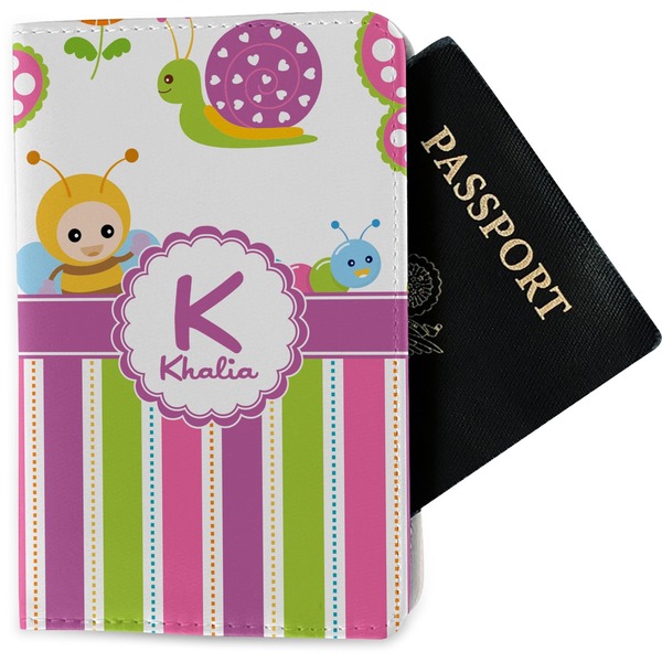 Custom Butterflies & Stripes Passport Holder - Fabric (Personalized)