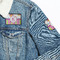Butterflies & Stripes Patches Lifestyle Jean Jacket Detail