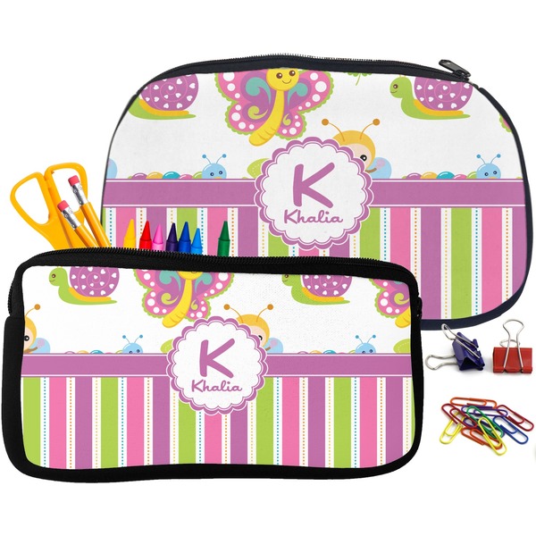 Butterflies & Stripes Pencil / School Supplies Bags Small and Medium