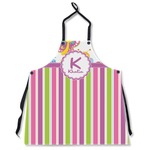 Butterflies & Stripes Apron Without Pockets w/ Name and Initial