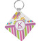 Butterflies & Stripes Personalized Diamond Key Chain