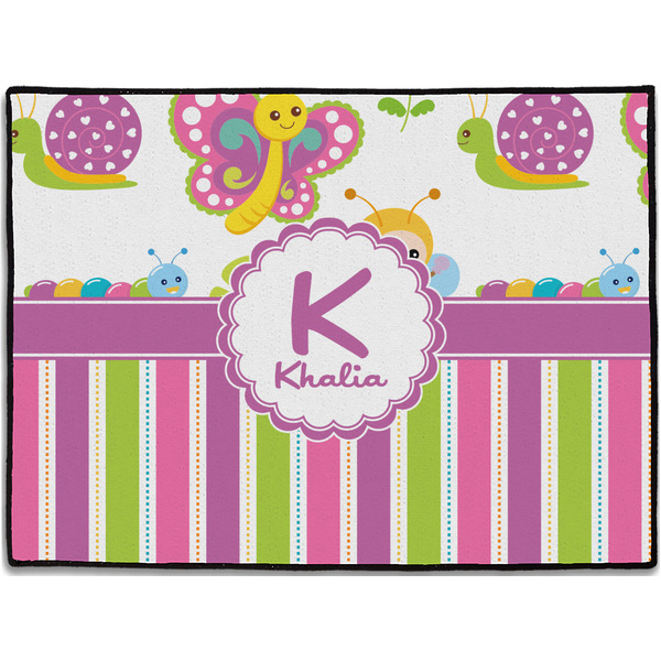 Custom Butterflies & Stripes Door Mat - 24"x18" (Personalized)