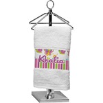 Butterflies & Stripes Cotton Finger Tip Towel (Personalized)