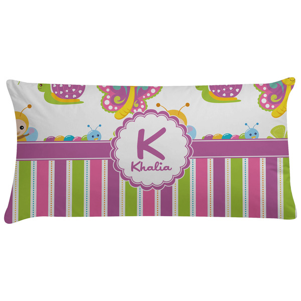 Custom Butterflies & Stripes Pillow Case - King (Personalized)