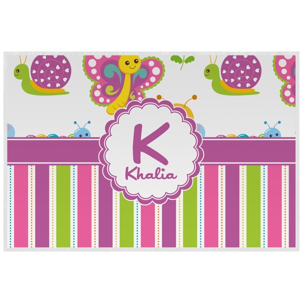 Custom Butterflies & Stripes Laminated Placemat w/ Name and Initial