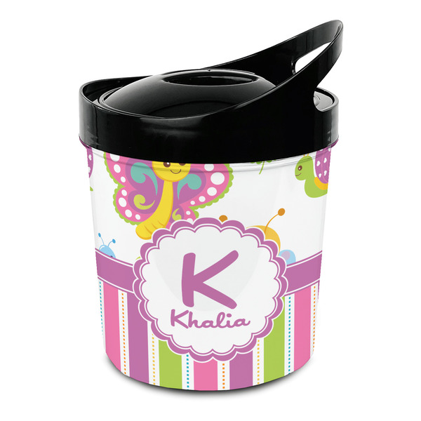 Custom Butterflies & Stripes Plastic Ice Bucket (Personalized)