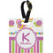 Butterflies & Stripes Personalized Square Luggage Tag