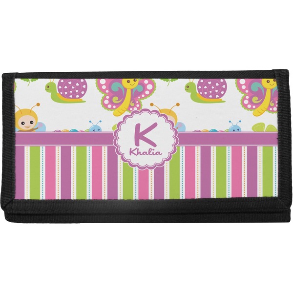 Custom Butterflies & Stripes Canvas Checkbook Cover (Personalized)