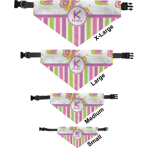Butterflies & Stripes Pet Bandana Sizes