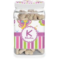 Butterflies & Stripes Dog Treat Jar (Personalized)