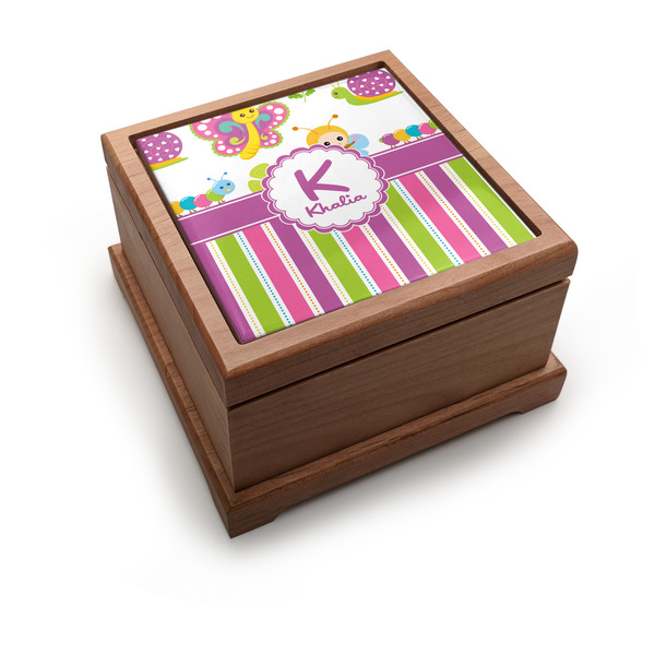 Custom Butterflies & Stripes Pet Urn w/ Name and Initial