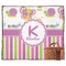 Butterflies & Stripes Picnic Blanket - Flat - With Basket
