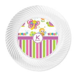 Butterflies & Stripes Plastic Party Dinner Plates - 10" (Personalized)