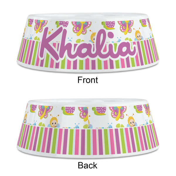 Butterflies & Stripes Plastic Pet Bowls - Medium - APPROVAL