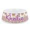 Butterflies & Stripes Plastic Dog Bowl - Medium (Personalized)
