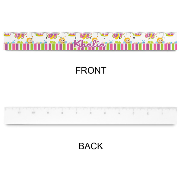 Butterflies & Stripes Plastic Ruler - 12" - APPROVAL