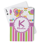 Butterflies & Stripes Playing Cards (Personalized)