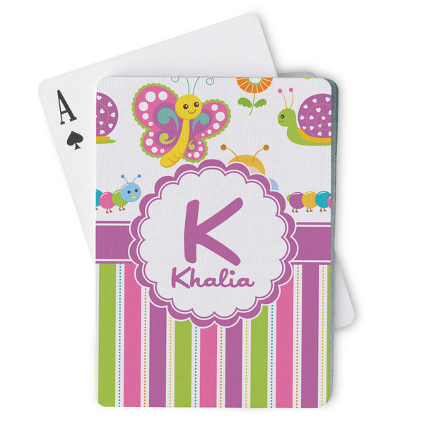 Custom Butterflies & Stripes Playing Cards (Personalized)