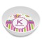 Butterflies & Stripes Melamine Bowl - Side and center
