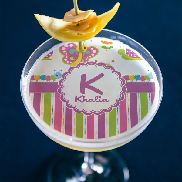 Butterflies & Stripes Printed Drink Topper - XLarge - In Context