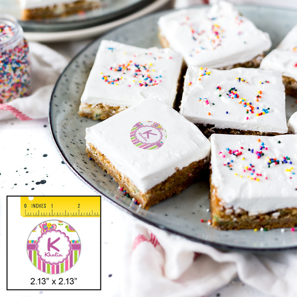 Butterflies & Stripes Printed Icing Circle - Small - In Context