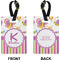 Butterflies & Stripes Rectangle Luggage Tag (Front + Back)
