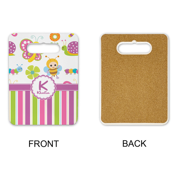 Butterflies & Stripes Rectangle Trivet with Handle - APPROVAL