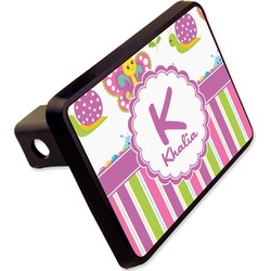 Butterflies & Stripes Rectangular Trailer Hitch Cover - 2" (Personalized)