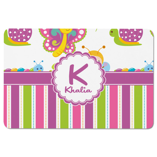 Butterflies & Stripes Rectangular Fridge Magnet - FRONT