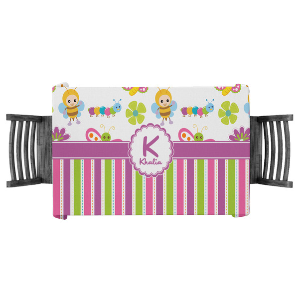 Custom Butterflies & Stripes Tablecloth - 58"x58" (Personalized)