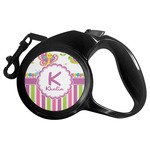 Butterflies & Stripes Retractable Dog Leash - Small (Personalized)