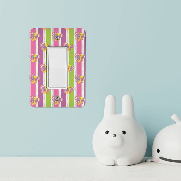 Butterflies & Stripes Rocker Light Switch Covers - Single - IN CONTEXT