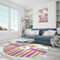Butterflies & Stripes Round Area Rug - IN CONTEXT