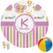 Butterflies & Stripes Round Beach Towel (Personalized)
