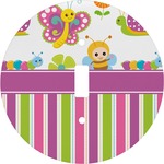 Butterflies & Stripes Round Light Switch Cover