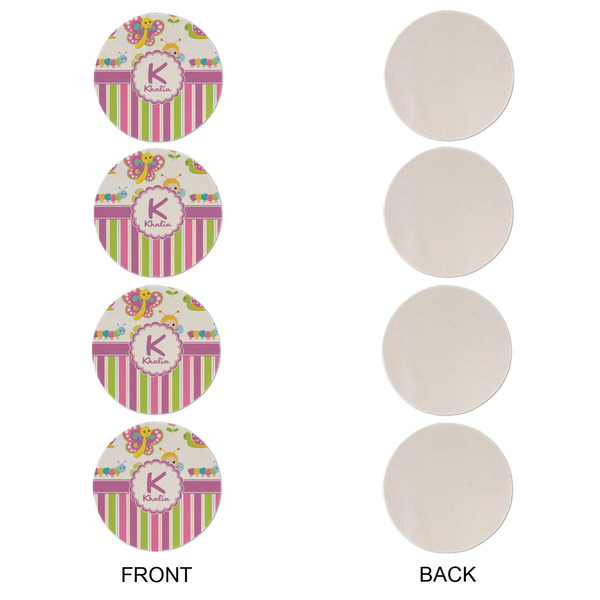 Butterflies & Stripes Round Linen Placemats - APPROVAL Set of 4 (single sided)