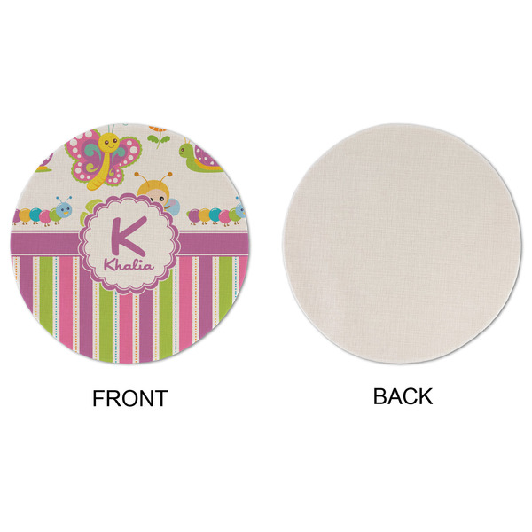 Butterflies & Stripes Round Linen Placemats - APPROVAL (single sided)