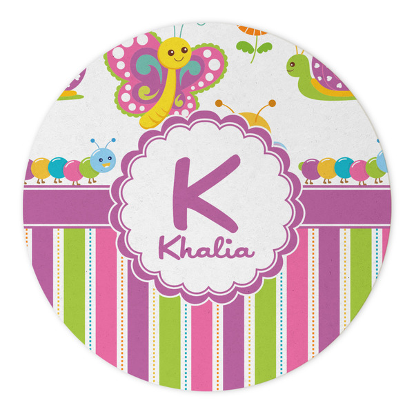 Butterflies & Stripes Round Paper Coaster - Approval